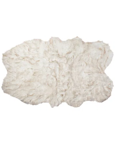 Luxe Faux Fur Gordon Machine Washable Quattro Faux Fur Rug In Tan