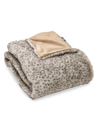 Luxe Faux Fur Limited Edition Animal-print Throw In Leopard