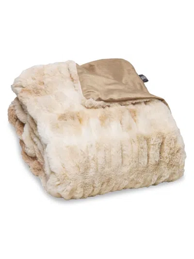 Luxe Faux Fur Signature Faux Fur Throw In Brown