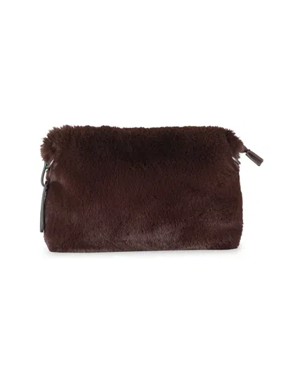 Luxe Faux Fur Kids' Women's Faux Fur Crossbody Bag In Brown