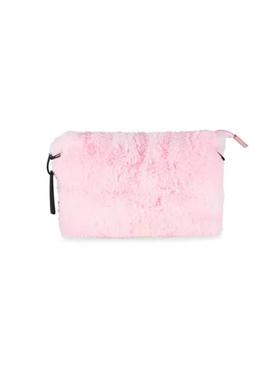 Luxe Faux Fur Kids' Women's Faux Fur Crossbody Bag In Pink