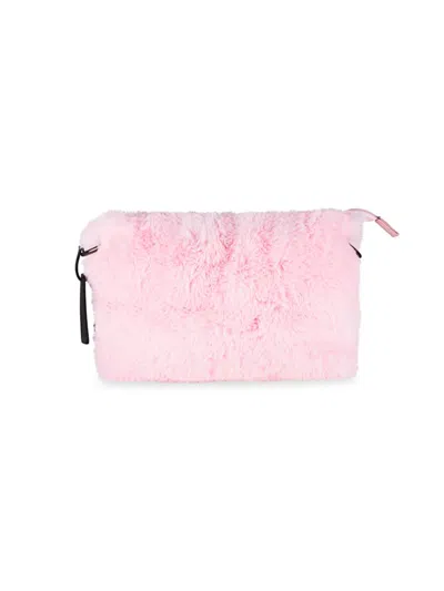 Luxe Faux Fur Women's Faux Fur Crossbody Bag In Pink