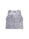 Luxe Faux Fur Women's Faux Fur Open Front Vest In Grey