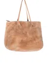 Luxe Faux Fur Women's Faux Fur Tote In Tan