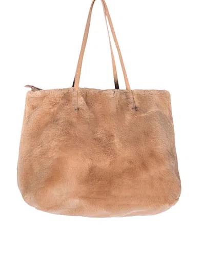 Luxe Faux Fur Women's Faux Fur Tote In Tan