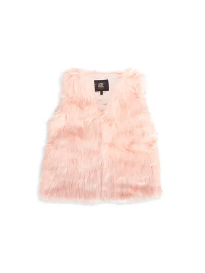 Luxe Faux Fur Kids' Women's Faux Fur Vest In Pink