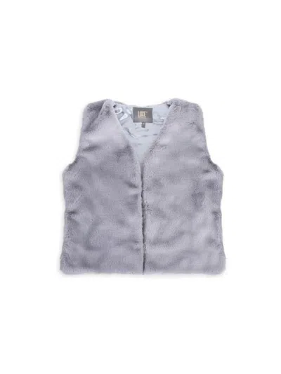 Luxe Faux Fur Kids' Women's Faux Rabbit Fur Vest In Gray