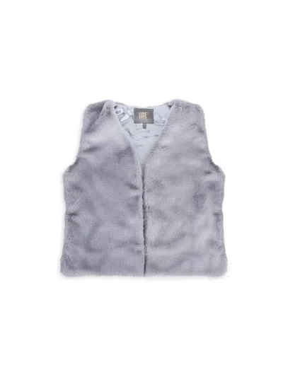 Luxe Faux Fur Kids' Women's Faux Rabbit Fur Vest In Grey