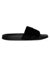 LUXE FAUX FUR WOMEN'S FAUX SHEEPSKIN FUR SLIDES