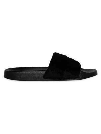 Luxe Faux Fur Women's Faux Sheepskin Fur Slides In Neutral