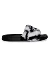Luxe Faux Fur Women's Faux Sheepskin Fur Slides In White Black