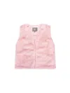 Luxe Faux Fur Women's Solid Faux Rabbit Fur Vest In Pink