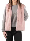 Luxe Faux Fur Women's Faux Fur Vest In Pink