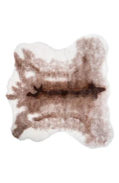 Luxe Faux Hide Rug In Reindeer