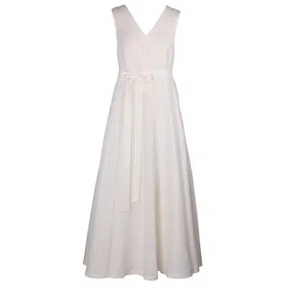 Luxe Hapsal Women's Anita Maxi Dress In White Linen