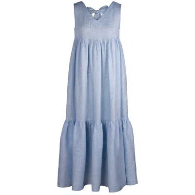 Luxe Hapsal Women's Emma Dress In Light Blue Linen