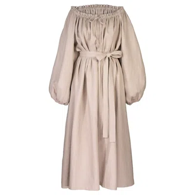 Luxe Hapsal Women's Neutrals Jasmine Dress In Natural Linen