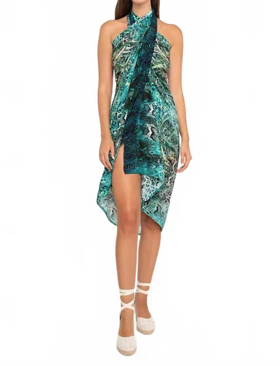 Luxe Isle Amazonia Pareo In Teal Jewel