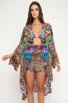 Luxe Isle Feather Leopard Shorts In Multi