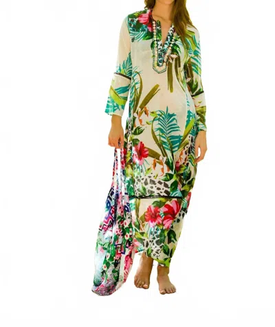 Luxe Isle Hibiscus Island Maxi Tunic In Multi