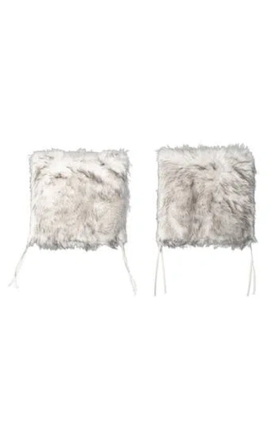 Luxe Laredo Set Of 2 Faux Fur Seat Cushions In Gradient Grey