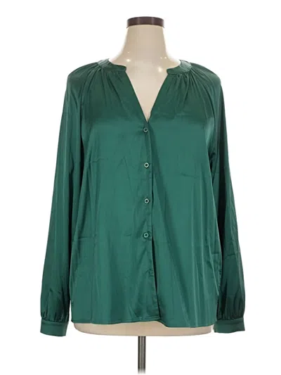 Pre-owned Luxe Long Sleeve Blouse In Green