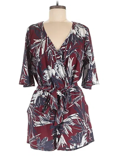 Pre-owned Luxe Romper In Burgundy
