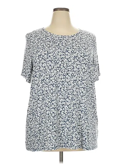 Pre-owned Luxe Short Sleeve Blouse In Blue