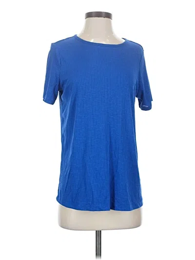 Pre-owned Luxe Short Sleeve Top Blue Crew Neck Tops