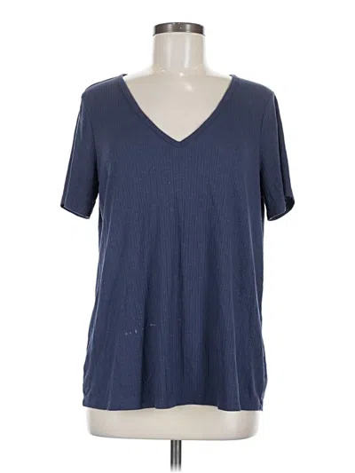 Pre-owned Luxe Short Sleeve Top Blue V-neck Tops