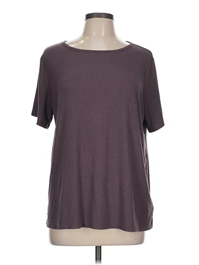 Pre-owned Luxe Short Sleeve Top Gray Boatneck Tops