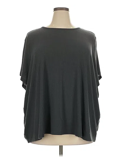 Pre-owned Luxe Short Sleeve Top Gray Boatneck Tops