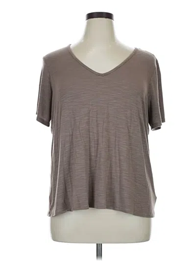 Pre-owned Luxe Short Sleeve Top Gray V-neck Tops