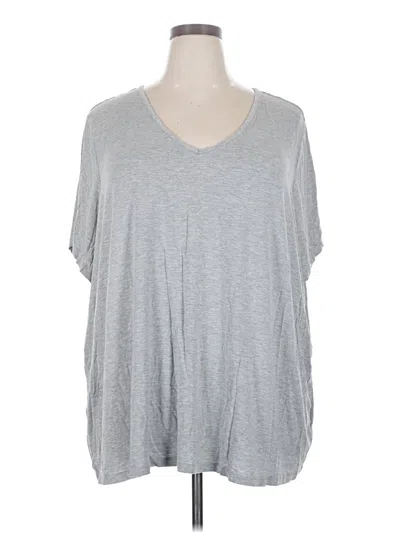 Pre-owned Luxe Short Sleeve Top Gray V-neck Tops