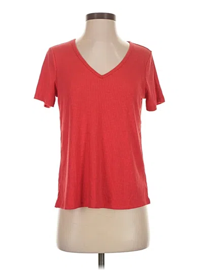 Pre-owned Luxe Short Sleeve Top Red V-neck Tops