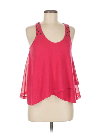 Pre-owned Luxe Sleeveless Top Pink Halter Neckline Tops