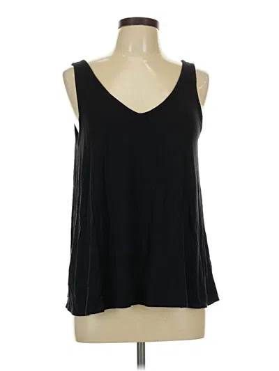 Pre-owned Luxe Tank Top Black Plunge Neckline Tops