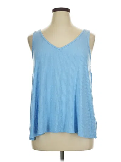Pre-owned Luxe Tank Top Blue Halter Neckline Tops