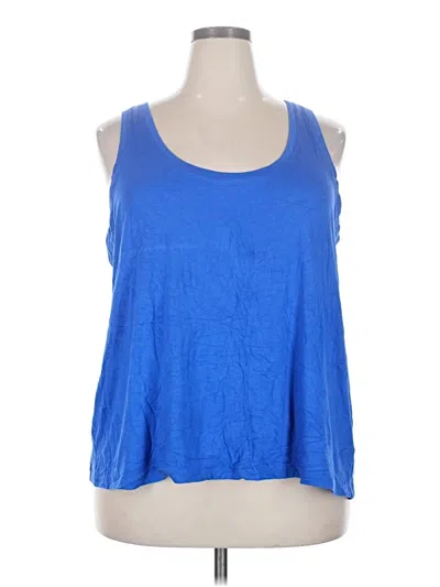 Pre-owned Luxe Tank Top Blue Halter Neckline Tops