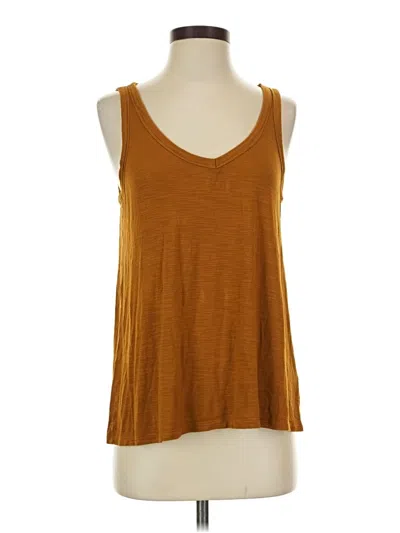 Pre-owned Luxe Tank Top Brown Halter Neckline Tops