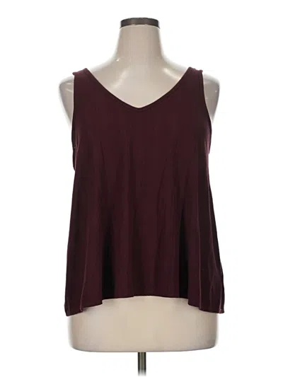 Pre-owned Luxe Tank Top Burgundy Cold Shoulder Neckline Tops
