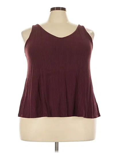 Pre-owned Luxe Tank Top Burgundy Halter Neckline Tops