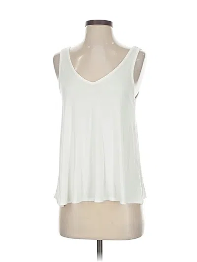 Pre-owned Luxe Tank Top White Plunge Neckline Tops