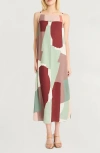 Luxely Abstract Print Shift Dress In Multi