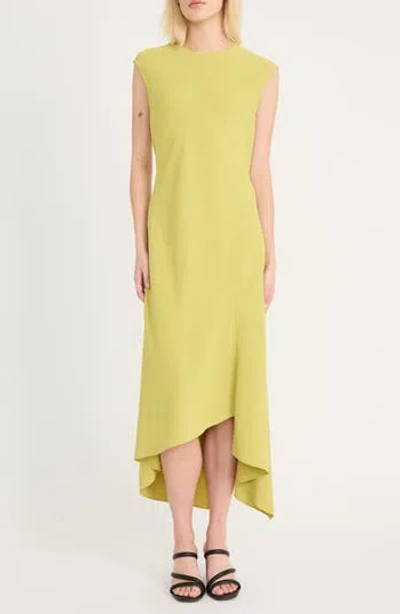LUXELY LUXELY BEACH CREPE ASYMMETRIC MIDI DRESS
