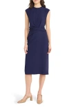 Luxely Beach Crepe Midi Dress In Evening Blue