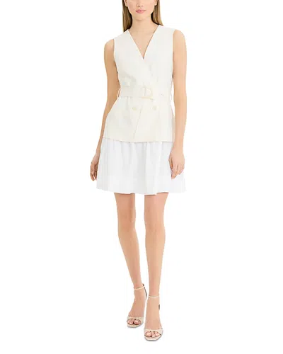 Luxely Belted Minidress In Gray