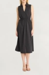 Luxely Collared Cutout Midi Dress In Meteorite