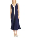 Luxely Color Blocked Knit Dress In Evening Blue/white Smoke
