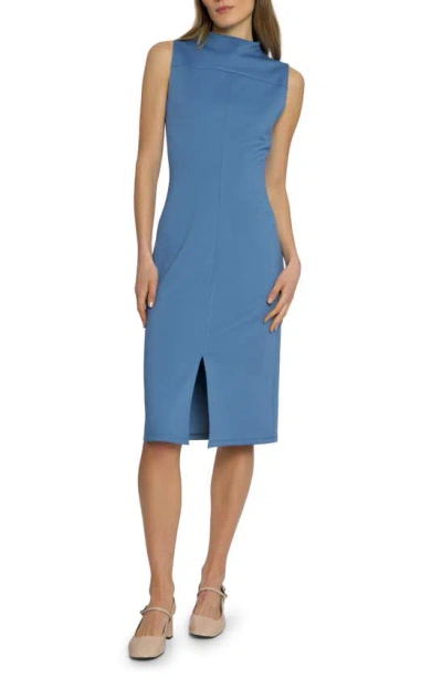 Luxely Dawn Mock Neck Sleeveless Dress In Coronet Blue